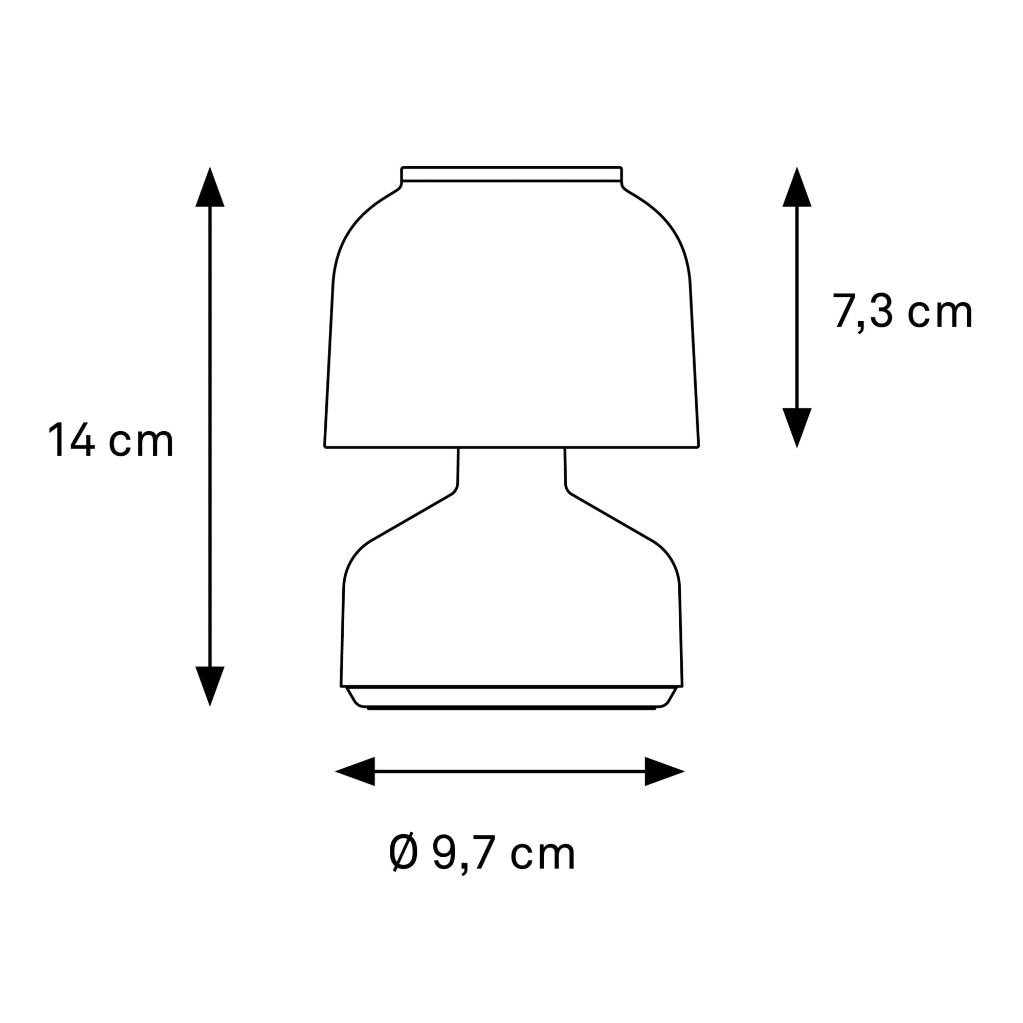 Measurement chart of a cylindrical object with dimensions labeled.